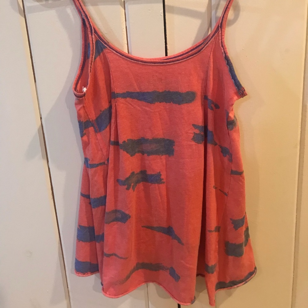 Free People red and blue tie dye flowy tank